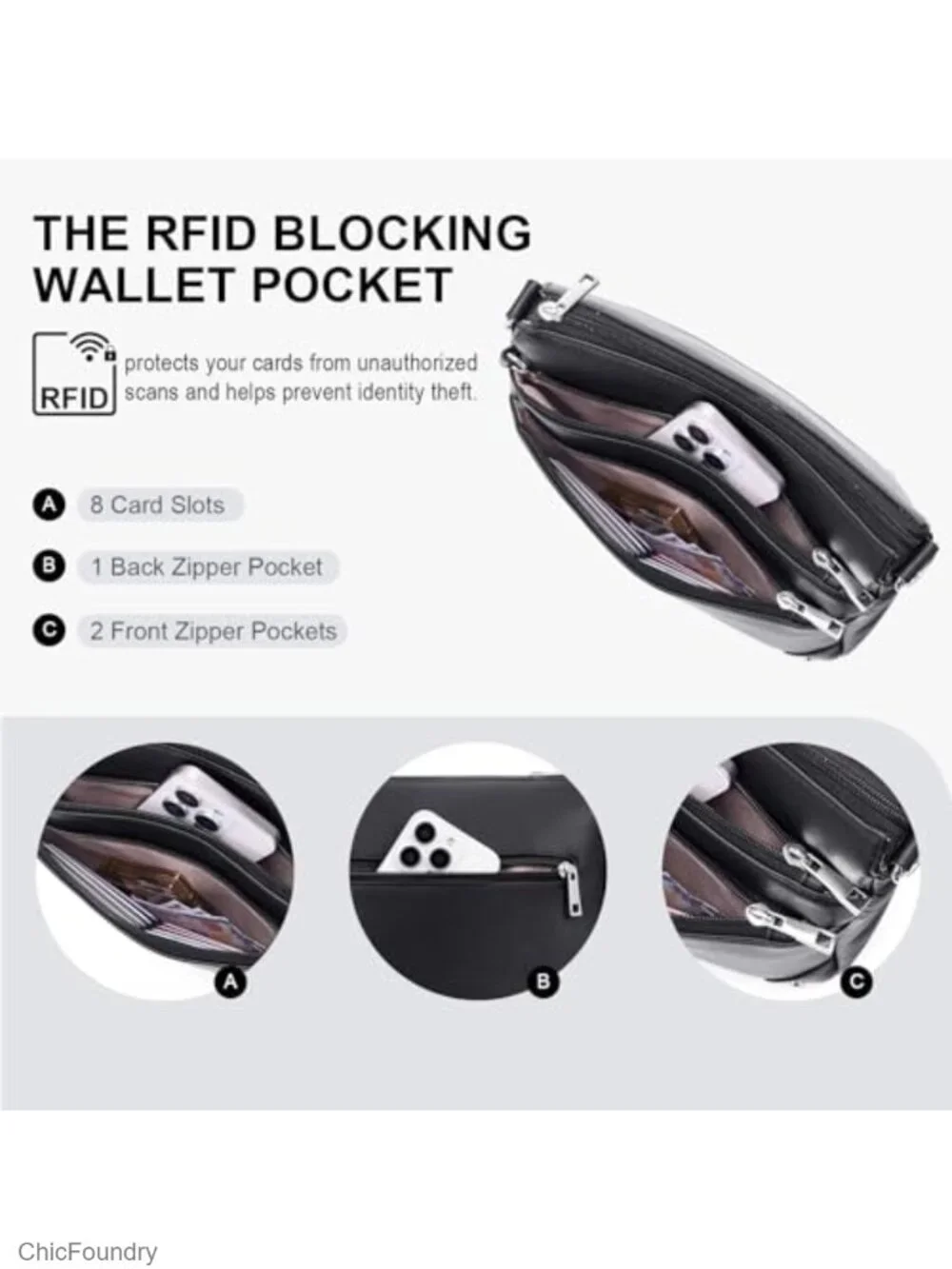 Crossbody Bag for Women with RFID Travel Purse Medium Shoulder Bag Adjustable